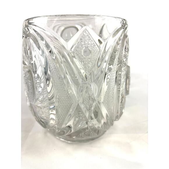 Antique EAPG Three Mold Victorian Pressed Glass Jar Ice Bucket 6.5" - Picture 9 of 16